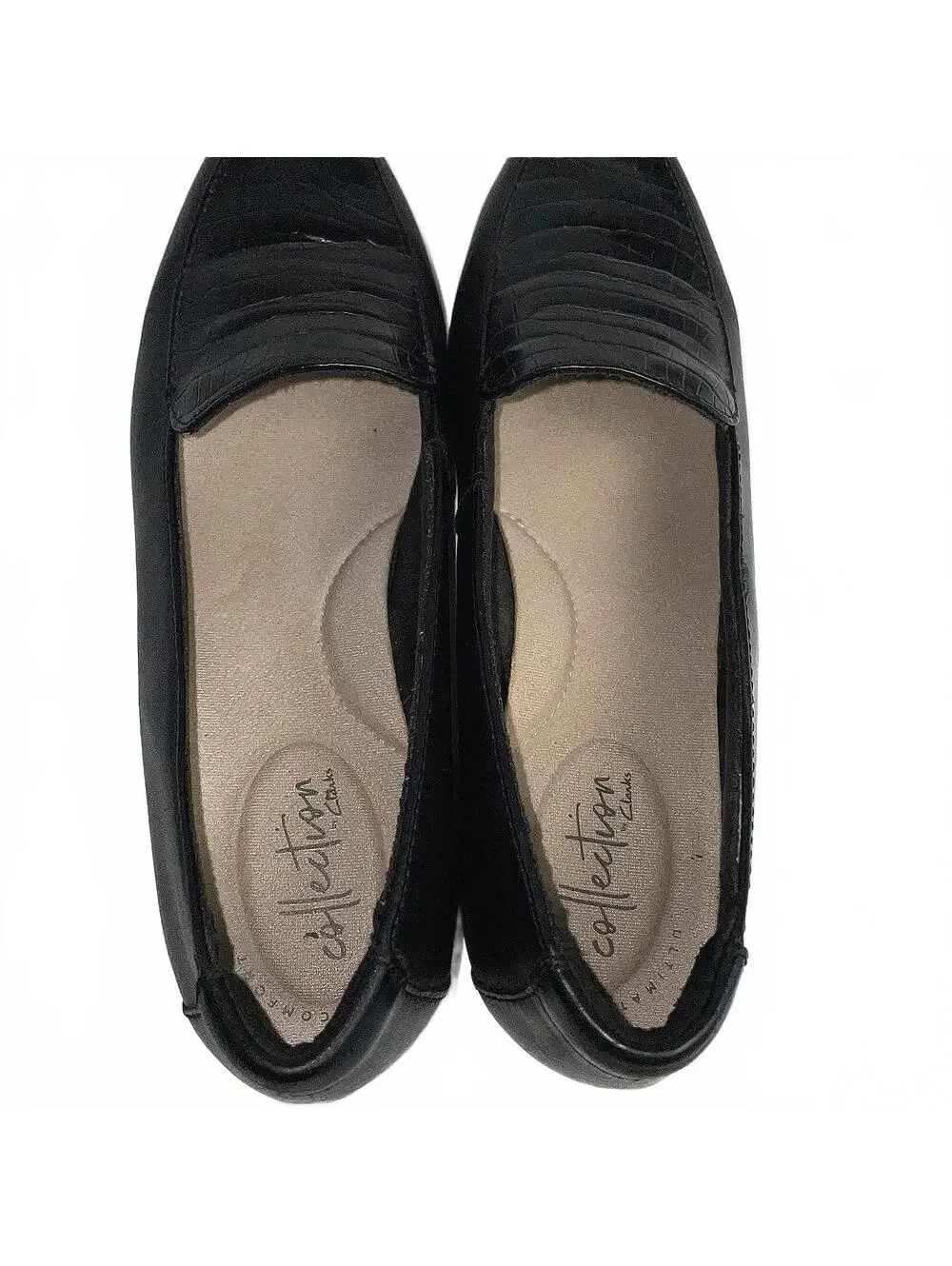 Clarks Comfort Collection Preppy Black Patent Leather Loafers Size 7.5 Office